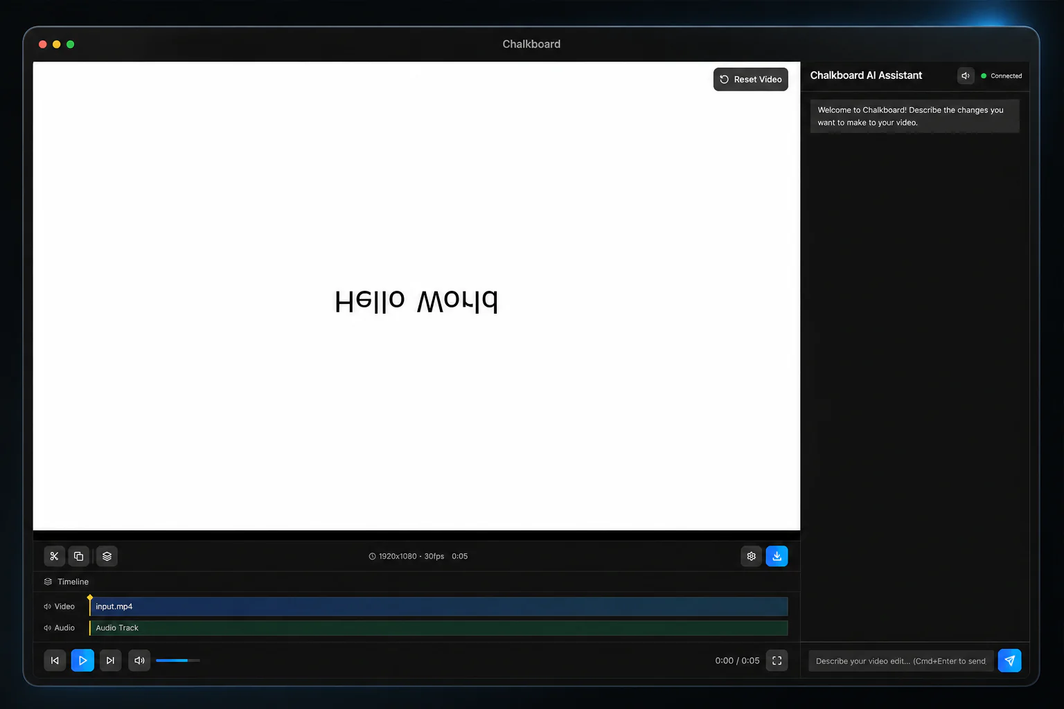 Editorial presentation of the Chalkboard AI video editor